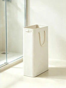 1pc Slim Laundry Basket With Lid, Thin Dirty Clothes Storage Bin With Handle, Suitable For Laundry Room, Bedroom, Closet - Multicolor - View 22