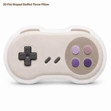 Beige Cream Vintage Game Controller Shaped Plush Pillow, Retro 2D Flat Print, Suitable For Sofa, Bedroom, Living Room Cozy Home Decor, Office And Car Use, Pillow Gift - Multicolor - View 6