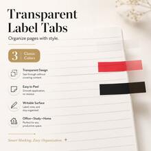 Multi-Color Index Sticky Tabs Writable & Waterproof Page Markers Adhesive Book Tabs Flags For Reading Studying Planner Office Organization,Back To School Season - one-size - View 3