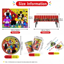ROBLOX 32件套生日派对礼品套装，户外派对用品，礼品纸盒，游戏主题包装袋，生日派对礼品袋，婚礼装饰 - Roblo 背景布 桌巾 杯盤 吸管 - 查看 3