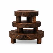 Rustic Round Wooden Display Stand, Natural Wood Pedestal Riser For Home Decor, Candle, Plant, Dessert & Coffee Table Styling - A - View 14