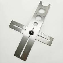 1 pieza Regla universal multifunción de acero inoxidable 304, herramienta de posicionamiento de perforación de precisión, localizador de azulejos y mármol, adecuada para herramienta universal de medición y marcado de azulejos de pared y piso, regla de ángulo de grado industrial - A - Ver 11