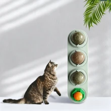 1 Piece 4-In-1 Rotatable Catnip Ball, Cleans Teeth And Expels Hairballs, Relieves Cats' Boredom, Resistant To Biting And Abrasion; Rotating Design Adds Fun To Playtime. - Random Color - View 1