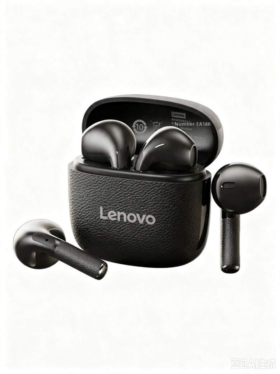 Lenovo EA166 藍牙智慧降噪耳機,超清晰通話,無線藍牙耳機,高品質音訊,內建麥克風,IPX5 防水,低延遲,適用於辦公、旅行、睡眠、健身、聆聽音樂,入耳式耳機 - 黑色 - 查看 1