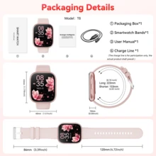 Hwagol 2026 Upgraded Smart Watch (Call/Answer Calls), 1.85-Inch Display, 230mAh Battery Capacity, Suitable For Men And Women, Fitness Tracker, Multiple Sports Modes, Step And Calorie Counter, Sleep Monitoring, Compatible With Android And - Pink - View 9