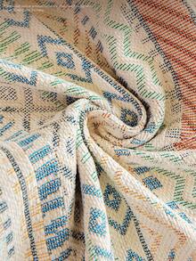 1pc Bohemian Colorful Geometric Vertical Stripe Chenille Sofa Throw, All-Season, Pet-Friendly, Washable, Perfect For Home Decor - Multicolor - View 2