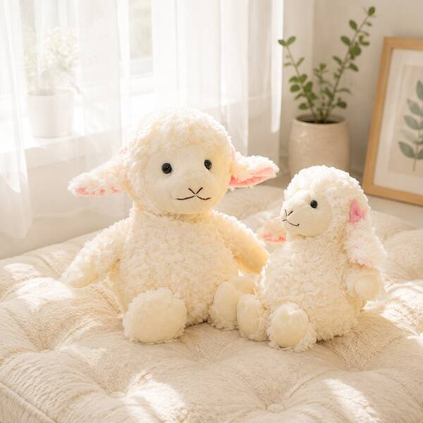 1pc Realistic Plush Sheep Stuffed Animal Doll, Soft Fluffy Lamb Goat Doll, Desktop Decor, Backpack Pendant, Home Decoration, Birthday/Valentine's Day/Easter Gift