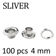 100 Pcs 4mm Metal Eyelets With Washers For DIY Leather Craft, Scrapbooking, Shoes, DIY Accessories, Repairing Shoes, Bags, Belts, Clothing, DIY Garment Decoration, Wallet Embellishment, Punk Gothic Accessories, Square Studs For DIY Handicrafts, Clothing, Gunmetal Black, Silver, Gold - Multicolor - View 8