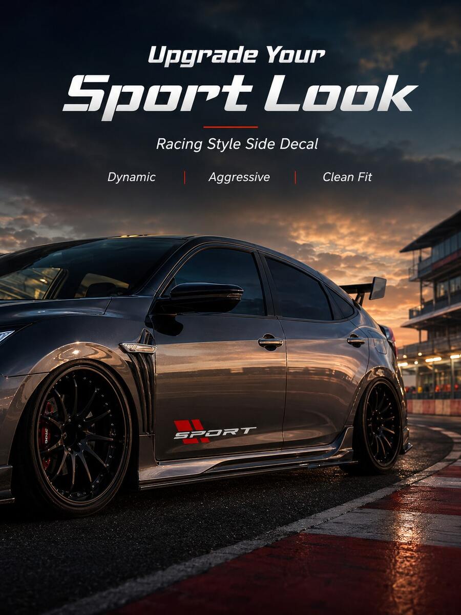 Satu Set Berisi 2 Stiker Emblem Mobil Sport Baru Ukuran 19 Inci, Cocok untuk Dekorasi Fender Samping dan Bagasi, Menambah Gaya pada Kendaraan Anda!