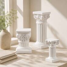 Roman Column Sculpture Flower Stand Base, Wedding Table Centerpiece, Banquet Party Decoration Resin Decorative Pillar - Candle Holder Ornament - View 2