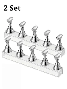 1/2pcs Nail Art Display Stand, Pointed Nail Art Holder, Nail Practice Hand, Nail Painting Tray, For Nail Art Display, Home DIY Beginner Salon Supplies - Multicolor - View 13