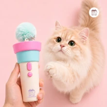 1 Set Automatic Ejection Cat Teaser Wand Gift Box, Plush Ball Interactive Cat Toy Set For Pet Interaction, Indoor Kitten Exercise And Boredom Relief Pet Play Supplies - Baby Blue - View 7