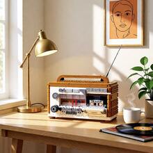 400+ Piezas de Modelo de Arquitectura en Miniatura, Juguete Ideal para Adultos para Aliviar el Estrés y Reducir la Ansiedad, Serie Vintage Radio, Cámara, Teléfono, Gramófono, Juego Divertido para Adultos, Kit de Ensamblaje de Modelo Vintage Creativo, Regalo Perfecto para Cumpleaños o Vacaciones - Multicolor - Ver 5