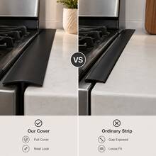 1/2 buah Penutup Celah Kompor Hitam, Strip Pengisi Celah Silikon, Cocok Untuk Celah Kompor dan Meja Dapur, Strip Pelindung Celah Sisi Tepi Oven, Strip Pengumpul Serpihan Kompor dan Meja Dapur, Cocok Untuk Dapur dan Ruang Makan, Tahan Panas, Mudah Dibersihkan, Anti Selip - View 8