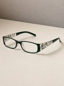 1pc Women's Vintage Floral Decor Narrow Frame Clear Lens Glasses, Y2K Style Transparent Lens, Hort Girl Style Suitable For Daily Use, Including Computer Work, Reading And Gaming, Holiday Parties - Multicolor - View 8