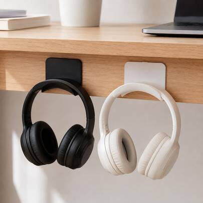 Headphone Hanger Wall Mounted, Hair Band Hair Rope Hat  Bracket, Headphone Hook Under The Table - Can Be Easily And Non-Destructively Installed On The Wall, Desktop Or PC, Wall Storage Rack, Wall Bag Storage Rack
