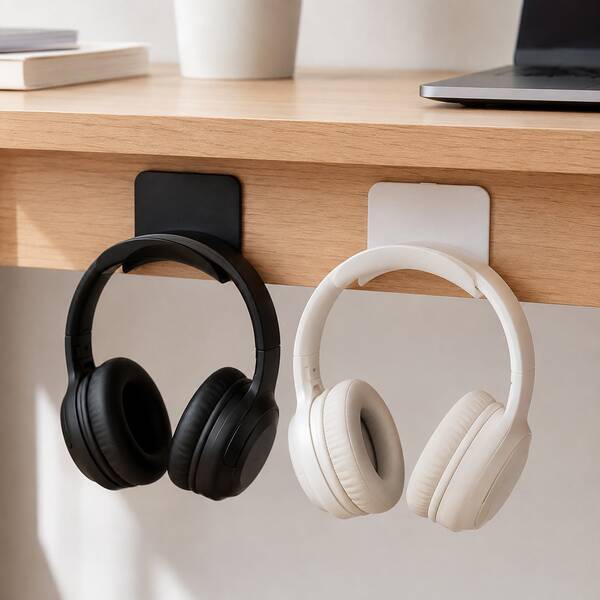Headphone Hanger Wall Mounted, Hair Band Hair Rope Hat  Bracket, Headphone Hook Under The Table - Can Be Easily And Non-Destructively Installed On The Wall, Desktop Or PC, Wall Storage Rack, Wall Bag Storage Rack