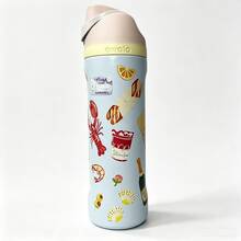 Owala 32oz/24oz Fruit Cup Highly Attractive Stainless Steel Insulated Tumbler Outdoor Portable Pop-Up Water Bottle Stainless Steel Insulated Tumbler Portable Sports Water Bottle With Straw Suitable For Sports, Travel And School Sports Activities Water Bottle. , Good Sealing, Portable, Flip Lid Design, Perfect For Holding Cold And Hot Drinks, Coffee And Frozen Beverages - Multicolor - View 4