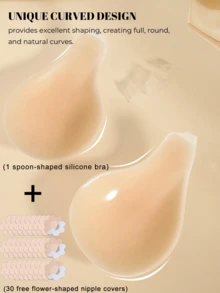 1 buah Bra Push-Up Leher Bulat (Termasuk 30 buah Penutup Puting), Lembut, Nyaman, Tanpa Jahitan, Pas di Badan, Cocok untuk Liburan Pantai - MultiWarna - View 9
