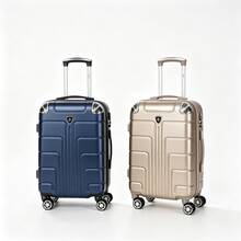 Set de 2 Piezas Maletas de Viaje 20 Pulgadas Equipaje de Cabina Antirrobo, Equipaje de Mano para Turismo Familiar, Viajes de Ocio y Viajes de Trabajo - Azul marino + Champaña - Ver 11