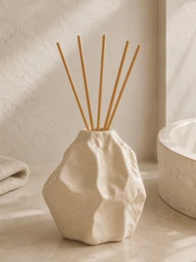 1pc Abstract Aromatherapy Diffuser Bottle, Reed Diffuser With Fragrance Stone Base, Multiple Colors Available, Aesthetic Home Fragrance Decor, Suitable For Bathroom, Living Room, Gift - C - View 5