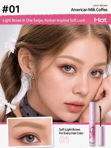Gel de cejas de terciopelo ROCK SWEET - Resistente al agua, de larga duración, de secado rápido, a prueba de manchas, crea un aspecto natural y esponjoso de las cejas (regalo perfecto) - Marrón claro - Ver 2