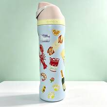Owala 32oz/24oz Fruit Cup Highly Attractive Stainless Steel Insulated Tumbler Outdoor Portable Pop-Up Water Bottle Stainless Steel Insulated Tumbler Portable Sports Water Bottle With Straw Suitable For Sports, Travel And School Sports Activities Water Bottle. , Good Sealing, Portable, Flip Lid Design, Perfect For Holding Cold And Hot Drinks, Coffee And Frozen Beverages - Multicolor - View 3