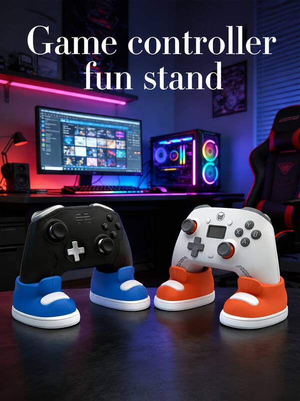 Soporte divertido para controlador de juegos - Base con forma de zapato colorido; Adecuado para controladores de juegos; Regalo perfecto para jugadores (Adecuado para cumpleaños, Halloween, Navidad); Tanto un adorno de escritorio como un soporte divertido para controlador y accesorio de juego, Compatible con controladores , P.S5, Xb.Ox, Regalo de cumpleaños/Navidad/Día de San Valentín para jugadores, Decoración de escritorio, Soporte para controlador, Accesorio de juego