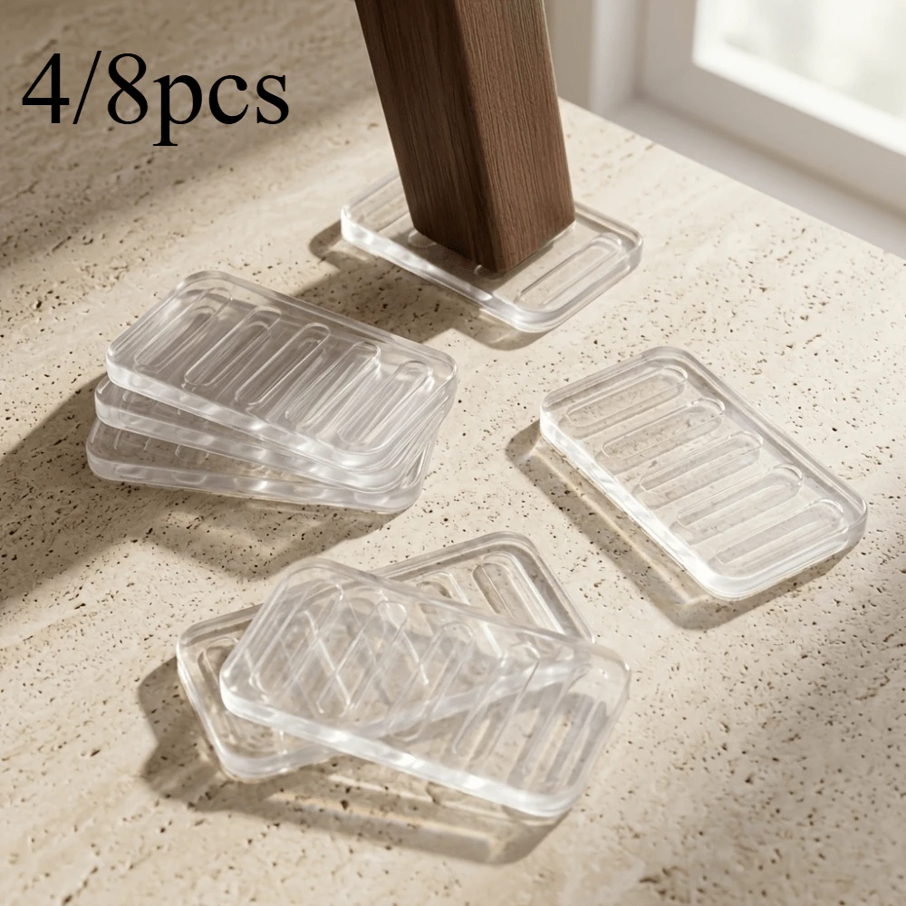 4/8pcs Adjustable Table Leg Leveling Pads, Suitable For Uneven Surfaces, Non-Slip Furniture Leveling Pads With Stable Support Legs, No Assembly Required, Suitable For Tables, Chairs, Cabinets, Sofas And Floors - A - View 1