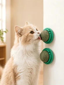 4-In-1 Cat Lick Ball, Can Be Fixed By Wall Mounting And Pasting, Relieves Stress, Bite-Resistant, Designed As A Set Of Four Styles To Amuse Cats And Ease Their Boredom - Random Color - View 6