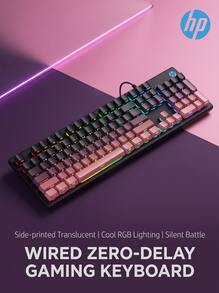 HP K500Y Mechanical Feel Wired Silent Membrane 104-Key Keyboard For Gaming, Office, And Study, Suitable For Laptops And Desktops, Stylish Side-Engraved Peripheral - View 6