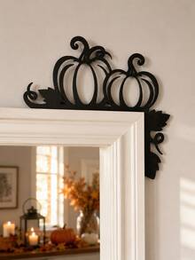 1pc Halloween Black Pumpkin Door Corner Decor, Pumpkin Vine Door Frame Hanging Ornament, Black Pumpkin Wall Corner Pendant, Halloween Door Header Decoration, Pumpkin Shaped Door Decor, Autumn Pumpkin Wall Hanging, Door Side Corner Decoration, Pumpkin Leaf Wall Decor, Haunted House Theme Decoration, Halloween Entrance Arrangement, Door Frame Top Decoration, Living Room Entrance Wall Accent, Hallway Doorway Hanging Decor, Window Corner Decoration - Door Frame Decoration Q - View 11