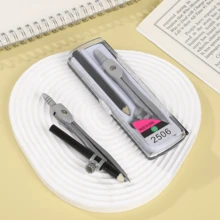 Plastic Laminated Iron Compass Student Compass Transparent Ruler 4-Piece Set Learning Stationery Student Drawing Set - Multicolor - View 4