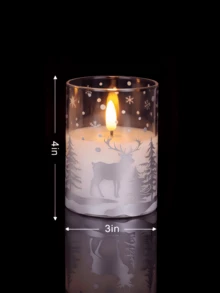 1/2/3件組遙控無焰蠟燭，營造冬季仙境聖誕氛圍，適合居家節日派對裝飾 - 透明 - 查看 8