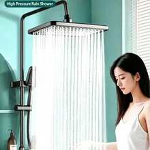 12 Inch ABS High Pressure Rainfall Shower Head Bathroom 360° Adjustable Angle Anti-Clog Nozzle Water Saving Bathroom Accessories - Silver - View 3