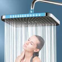 12 Inch ABS High Pressure Rainfall Shower Head Bathroom 360° Adjustable Angle Anti-Clog Nozzle Water Saving Bathroom Accessories - Silver - View 10