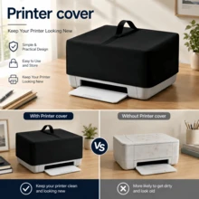 Printer Cover- 5 Sizes Available, 2 Colours(Black/Grey), Heavyweight 300D Oxford Fabric, Drawstring Closure At The Bottom, With A Top Handle, Suitable For Printer, Printers For Home Use, Hp Printer, Dtf Printer(Only The Protective Cover) - Black - View 4