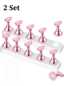 1/2pcs Nail Art Display Stand, Pointed Nail Art Holder, Nail Practice Hand, Nail Painting Tray, For Nail Art Display, Home DIY Beginner Salon Supplies - Multicolor - View 16