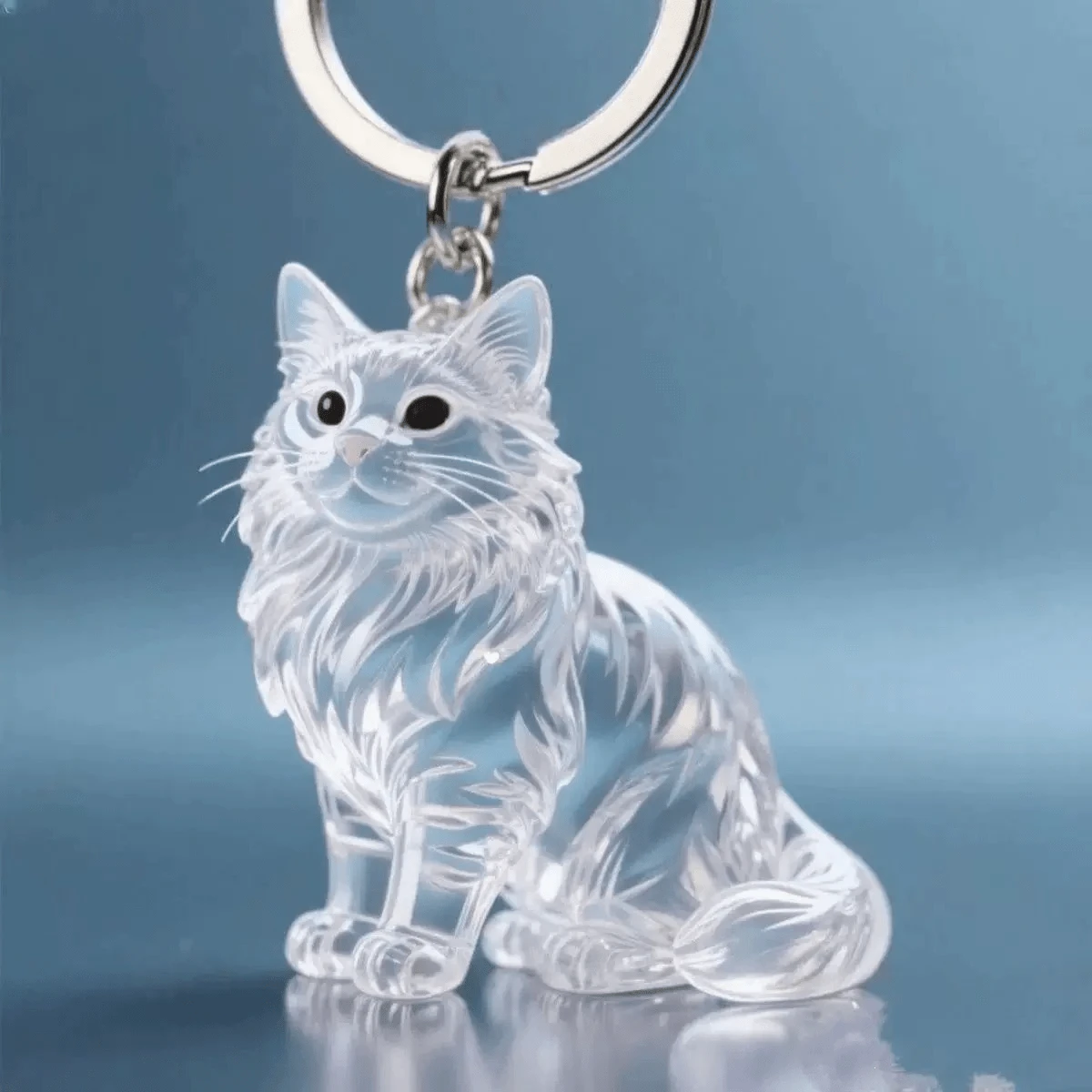 1pc Cute Transparent Cat Fur Storage Box Pendant, Gashapon Style Cat Fur Storage Capsule, Gashapon Style Keychain Charm, Pet Memorial Collection, Transparent Fur Storage Box, Cat Fur Storage Bottle Keychain, Cute Animal Fur Storage Pendant - Multicolor - View 1
