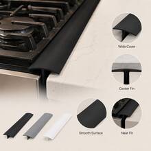 1/2 buah Penutup Celah Kompor Hitam, Strip Pengisi Celah Silikon, Cocok Untuk Celah Kompor dan Meja Dapur, Strip Pelindung Celah Sisi Tepi Oven, Strip Pengumpul Serpihan Kompor dan Meja Dapur, Cocok Untuk Dapur dan Ruang Makan, Tahan Panas, Mudah Dibersihkan, Anti Selip - View 7