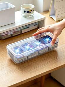 4-Compartment Card Storage Box, Poker Card Storage Box, Plastic Card Organizer With Lid, Suitable For Poker Game Cards, Business Card Storage, Portable Divided Organizer Box, Snap-Lock Transparent PP Material, Suitable For Office Desk, Living Room, Drawer, Bedroom And Other Scenarios, Crafts, Cards, Card Games, Plastic Storage Box, Compact Storage Box, Minimalist Storage, Lightweight Storage Bag, Seamless Closure, Card Game Enthusiasts - Multicolor - View 2