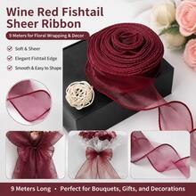 9M/45M Frayed Edge Ribbon/Roll, Bouquet Packaging Ribbon, DIY Bow Accessories, Suitable For Gift Wrapping, Wedding, Holiday And Party Decoration - Multicolor - View 1