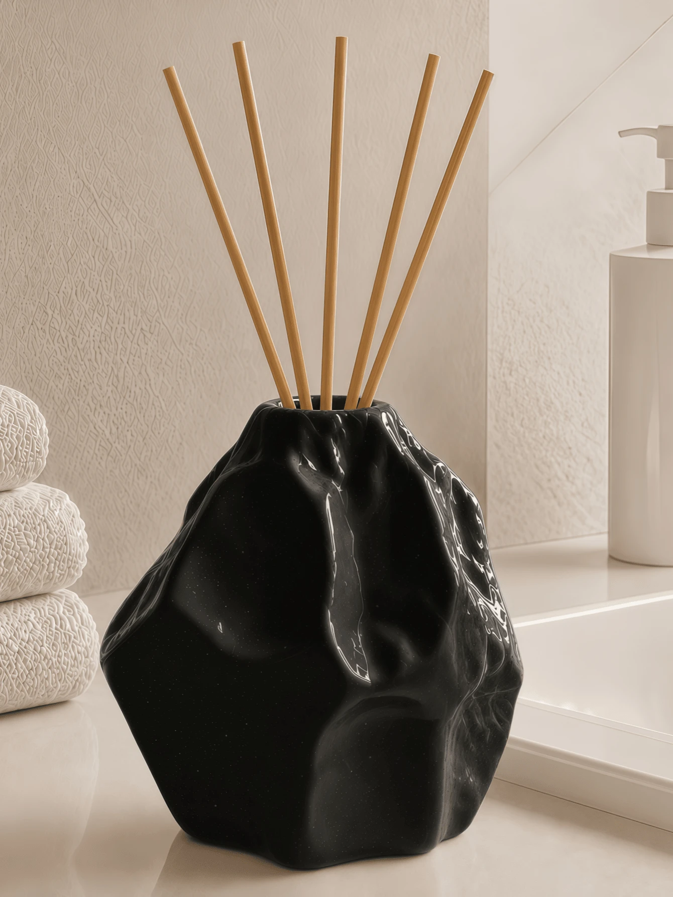 1pc Abstract Aromatherapy Diffuser Bottle, Reed Diffuser With Fragrance Stone Base, Multiple Colors Available, Aesthetic Home Fragrance Decor, Suitable For Bathroom, Living Room, Gift - C - View 1
