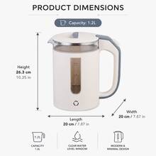 Hervidor Eléctrico OCTAVO 1.2L Acero Inoxidable 304 1000W Hervido Rápido Calentador de Agua Base Inalámbrica Apagado Automático Protección Contra Hervido en Seco Indicador LED Para Té y Café en el Hogar - Tipo de Enchufe B USA (110-127V) - Ver 2