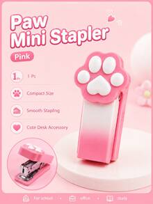 1pc Cute Cat Paw Mini Stapler, Gradient Color Portable Small Stapling Machine, Kawaii Desktop Stationery Tool For Students Office Supplies - Multiple Styles - View 9
