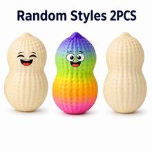 Juguete antiestrés con forma de cacahuete lindo, pelota sensorial de TPR pegajosa con rebote lento, forma de nuez realista, tamaño pequeño portátil de bolsillo, juguete squishy divertido con forma de comida para niños, adolescentes y adultos, alivio de la ansiedad, decoración de escritorio, juguete fidget - Multicolor - Ver 11