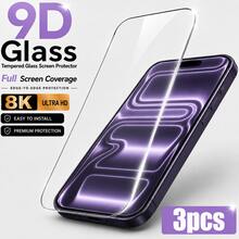 3PCS Ultra Clear 9H Tempered Glass Screen Protector For IPhone 17/16 Pro Max/16 Pro/16 Plus/16/15 Pro Max/15 Pro/15 Plus/15/14 Pro Max/14 Pro/14 Plus/14/13 Pro Max/13/12 Pro Max/12/11 Pro Max/11/XR/XS Max/XS, Full Coverage HD Glass Shield, Crystal Clear Display, Fingerprint Resistant Coating, Scratch Protection, Bubble-Free Apply, Smooth Touch, Slim Fit - Clear - View 14