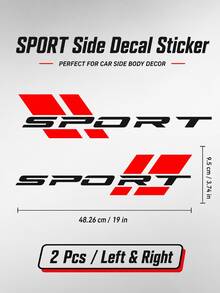 Satu Set Berisi 2 Stiker Emblem Mobil Sport Baru Ukuran 19 Inci, Cocok untuk Dekorasi Fender Samping dan Bagasi, Menambah Gaya pada Kendaraan Anda! - A - View 11