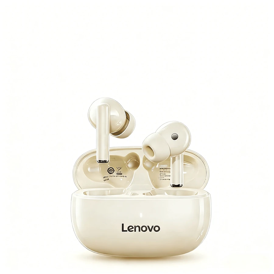 Lenovo TA210 无线蓝牙耳机 - 超长续航,入耳式运动耳机,ENC 主动降噪,四麦克风智能通话降噪,白色/月光白,黑色 - 礼品设计 - 月岩白 - 查看 1