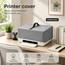 Printer Cover- 5 Sizes Available, 2 Colours(Black/Grey), Heavyweight 300D Oxford Fabric, Drawstring Closure At The Bottom, With A Top Handle, Suitable For Printer, Printers For Home Use, Hp Printer, Dtf Printer(Only The Protective Cover) - Black - View 6